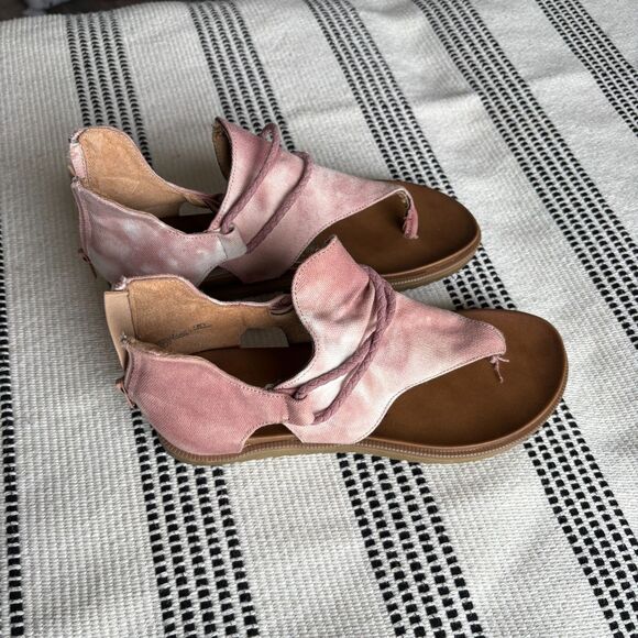 Very G Womens Dusk Pink Canvas Thong Sandals Shoes 6 Medium - Picture 2 of 9